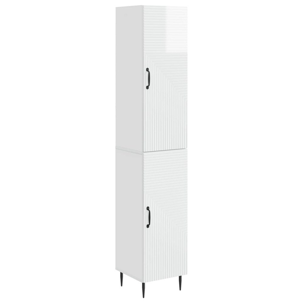 vidaXL Skåpset 2 pcs Vit högglans 33 x 34,5 x 89,5 cm Konstruerat trä