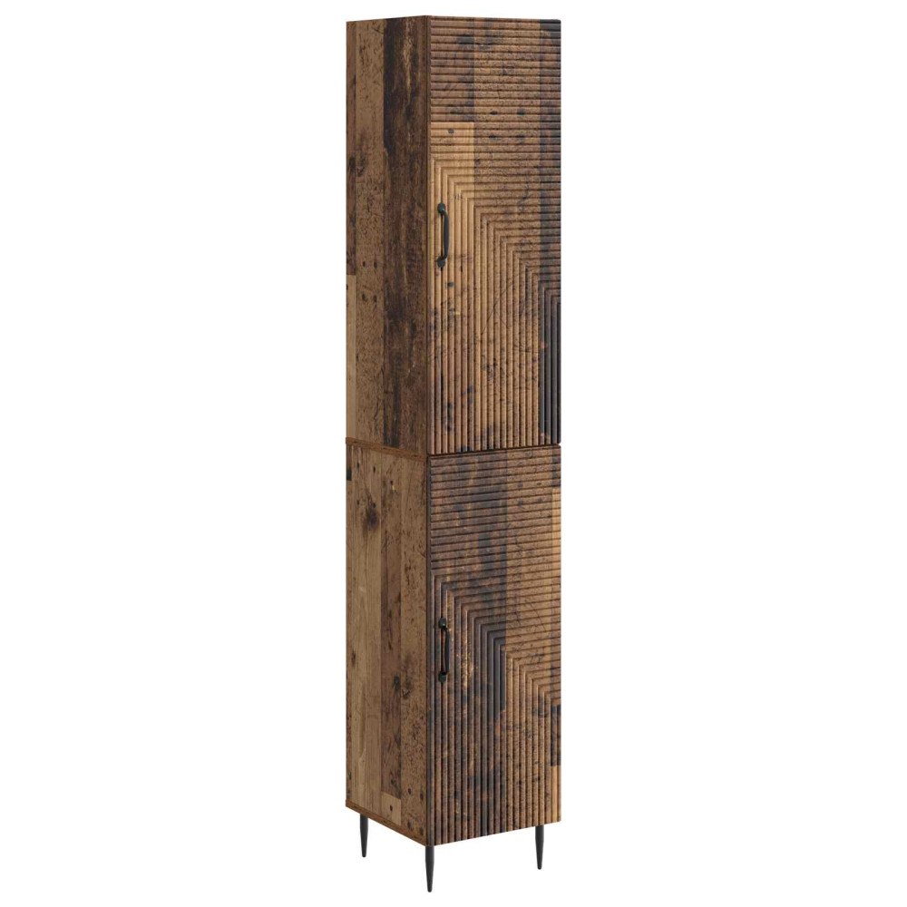 vidaXL Skåpset 2 pcs Gammalt trä 33 x 34,5 x 89,5 cm Konstruerat trä