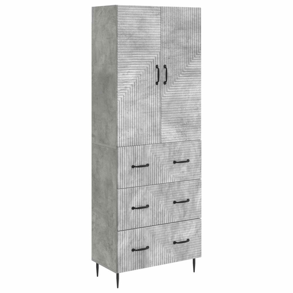 vidaXL Skåpset 2 pcs Betonggrå 66 x 34,5 x 90 cm Konstruerat trä