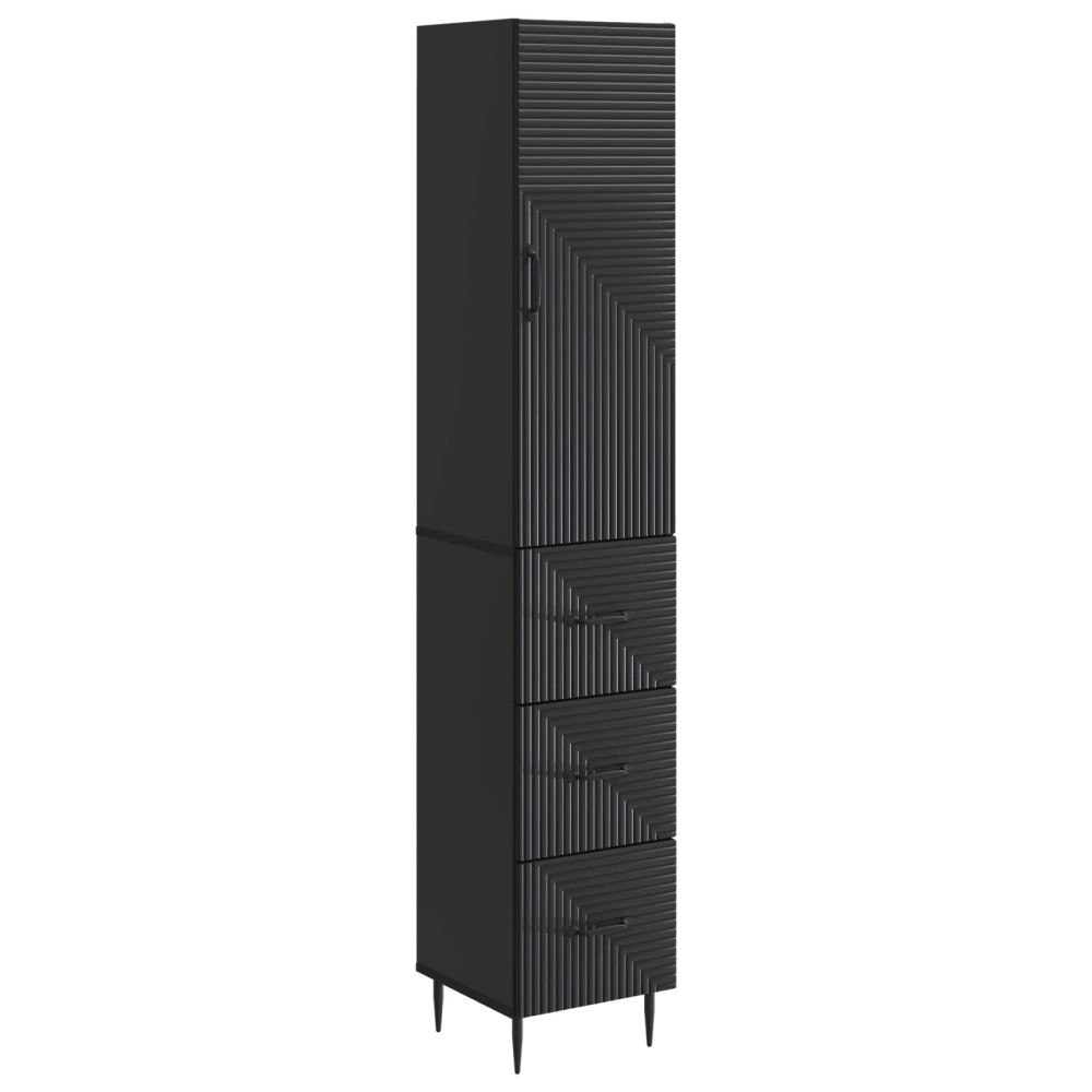 vidaXL Skåpset 2 pcs Svart 33 x 34,5 x 90 cm Konstruerat trä