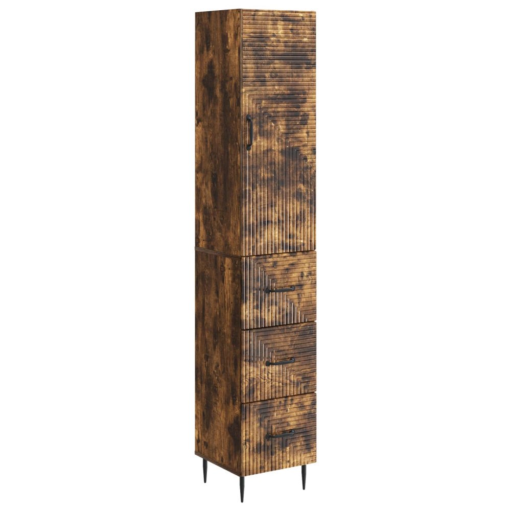 vidaXL Skåpset 2 pcs Rökt ek 33 x 34,5 x 90 cm Konstruerat trä