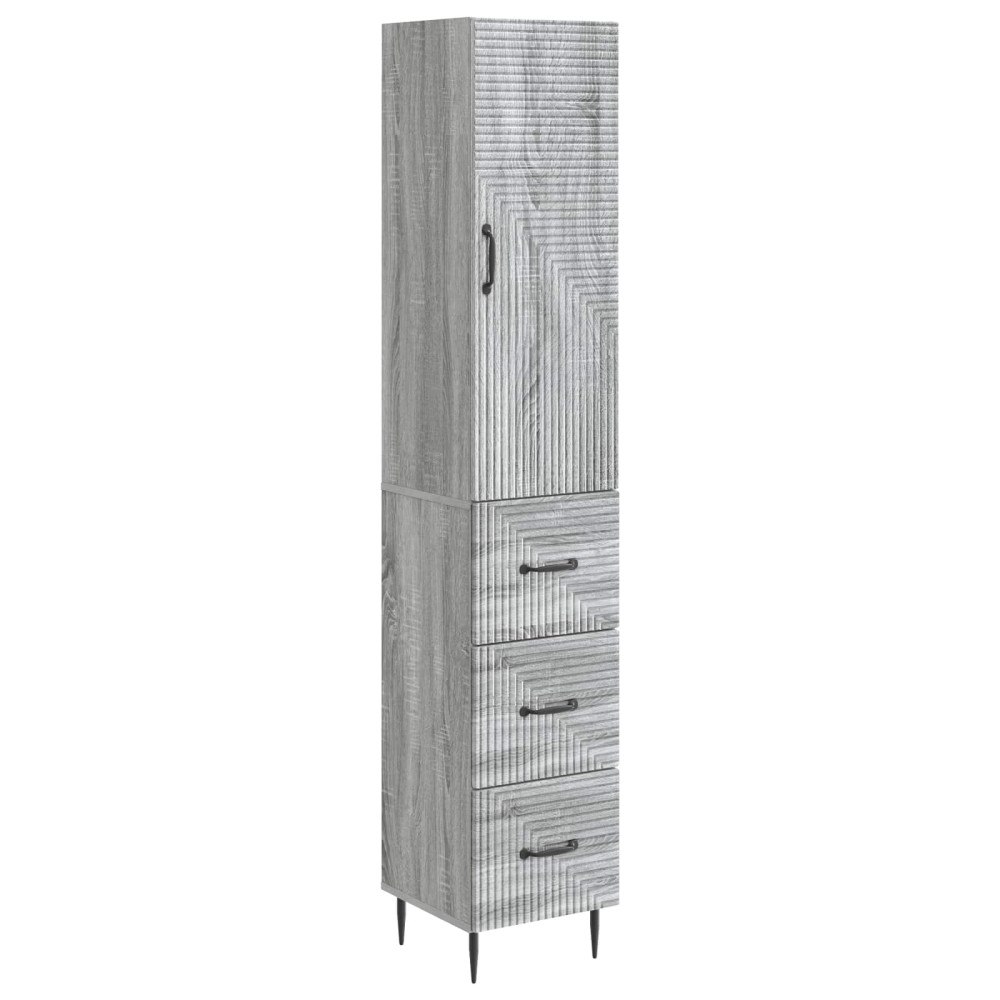 vidaXL Skåpset 2 pcs Grå Sonoma 33 x 34,5 x 90 cm Konstruerat trä