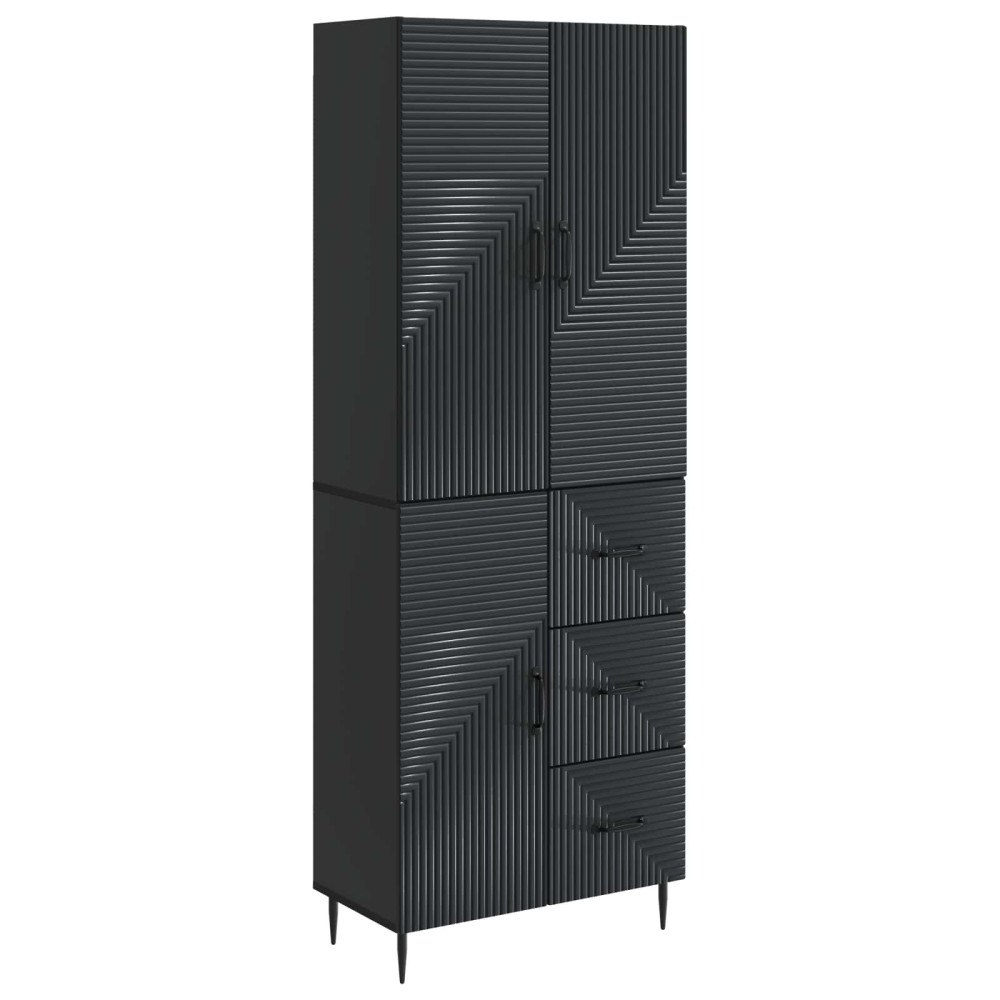 vidaXL Skåpset 2 pcs Svart 66 x 34,5 x 89,5 cm Konstruerat trä