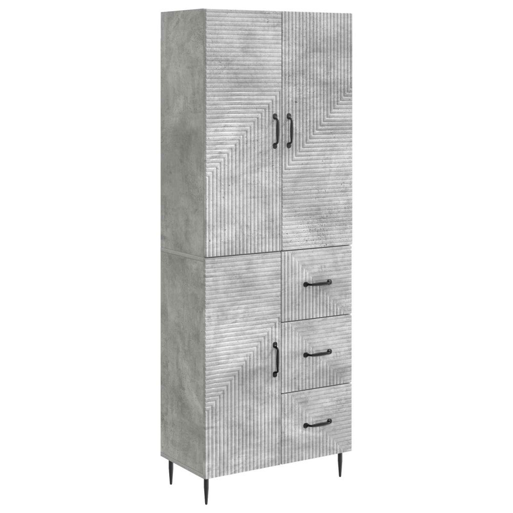 vidaXL Skåpset 2 pcs Betonggrå 66 x 34,5 x 89,5 cm Konstruerat trä