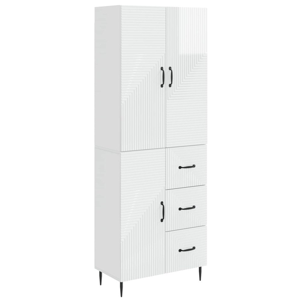 vidaXL Skåpset 2 pcs Vit högglans 66 x 34,5 x 89,5 cm Konstruerat trä