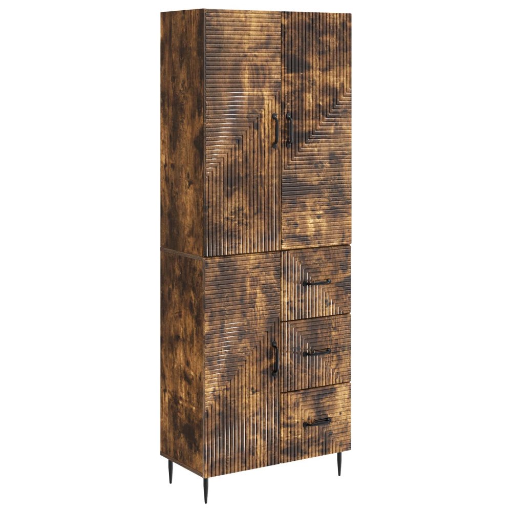 vidaXL Skåpset 2 pcs Rökt ek 66 x 34,5 x 89,5 cm Konstruerat trä