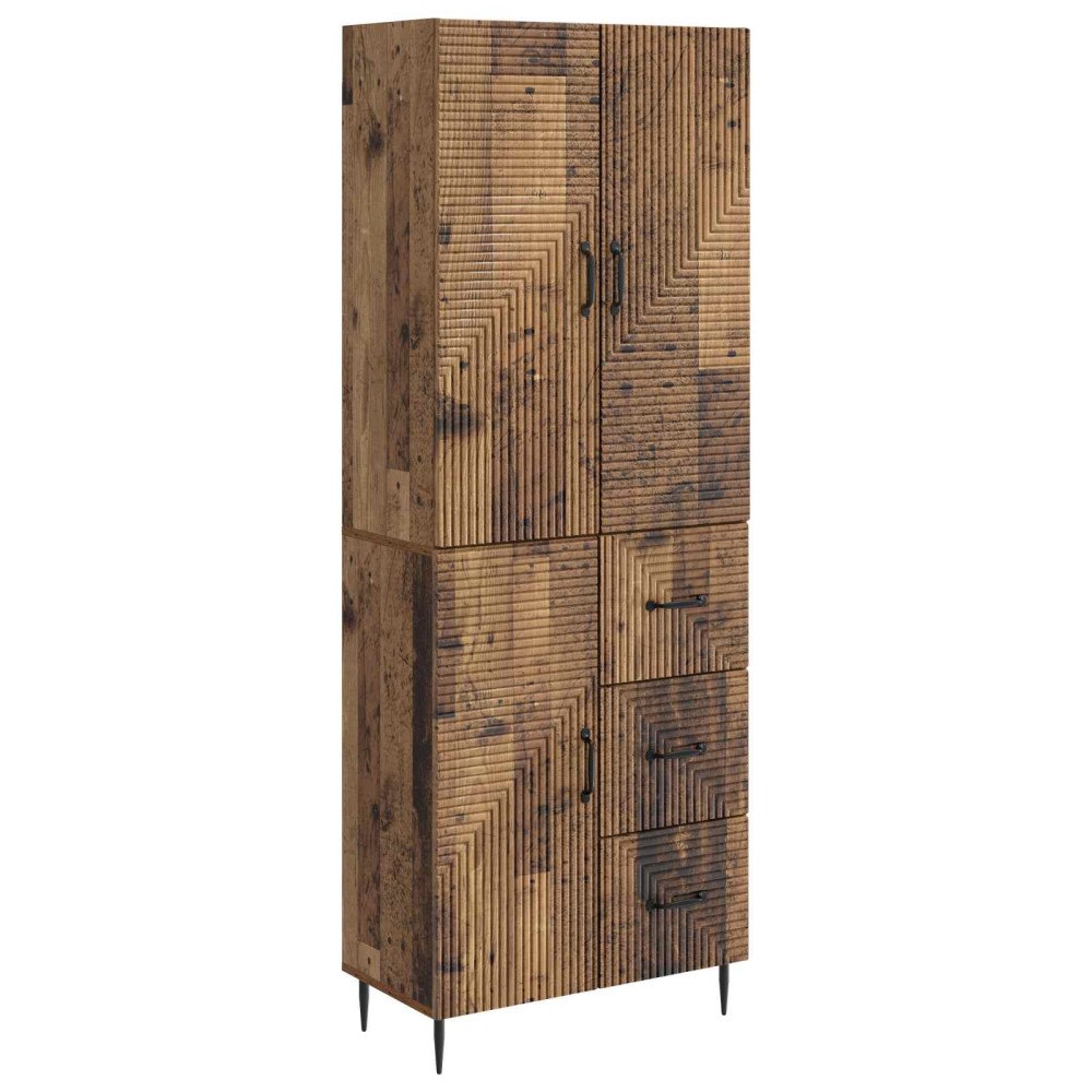 vidaXL Skåpset 2 pcs Gammalt trä 66 x 34,5 x 89,5 cm Konstruerat trä
