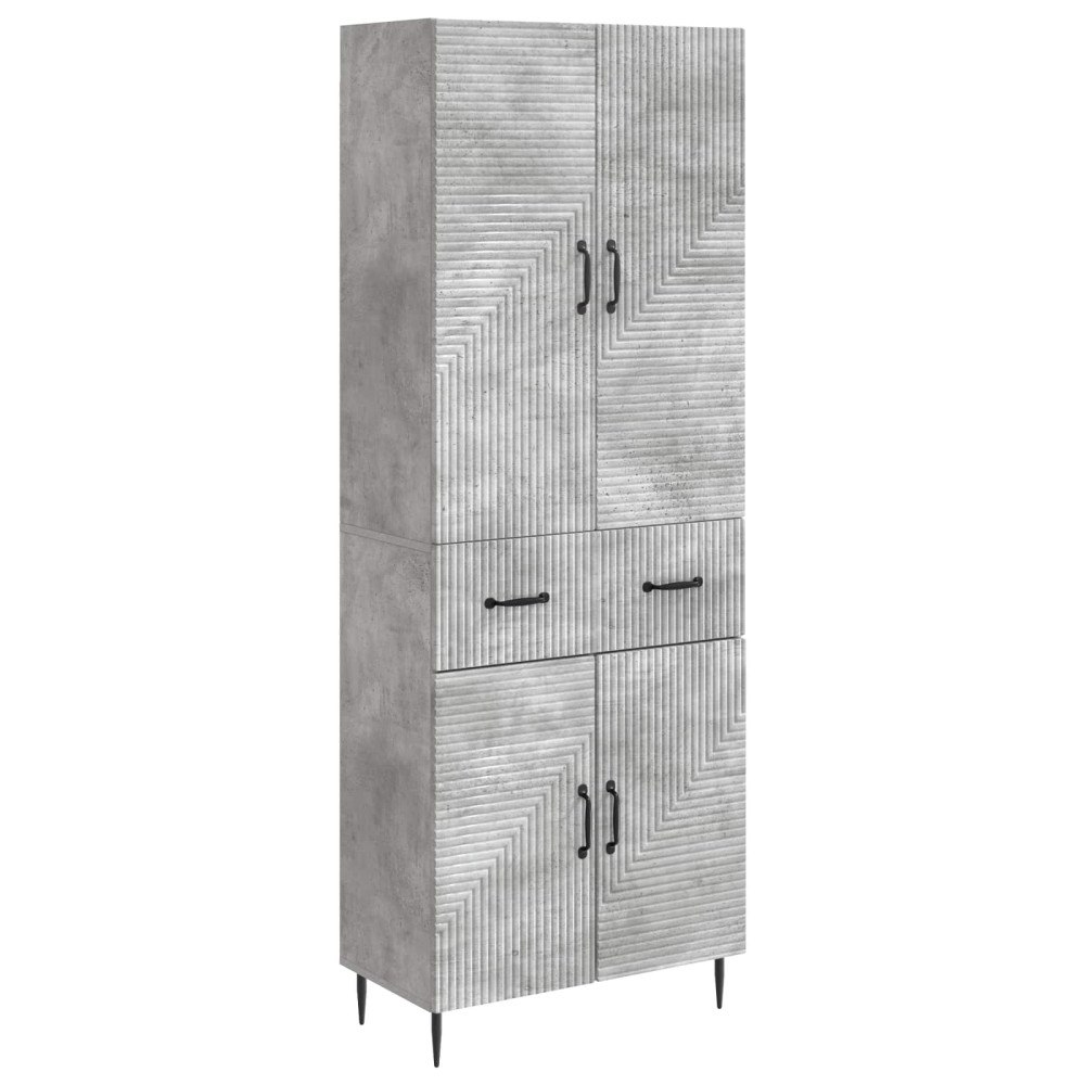 vidaXL Skåpset 2 pcs Betonggrå 66 x 34,5 x 89,5 cm Konstruerat trä