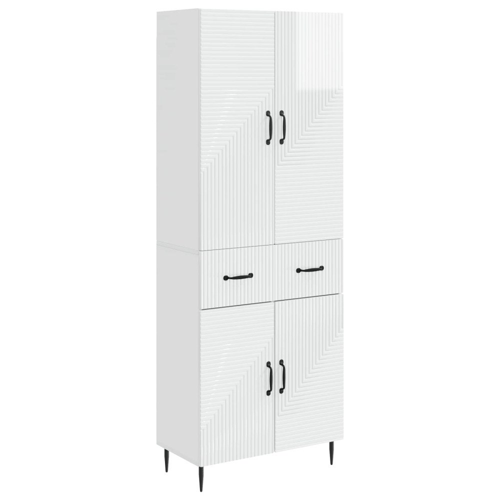vidaXL Skåpset 2 pcs Vit högglans 66 x 34,5 x 89,5 cm Konstruerat trä