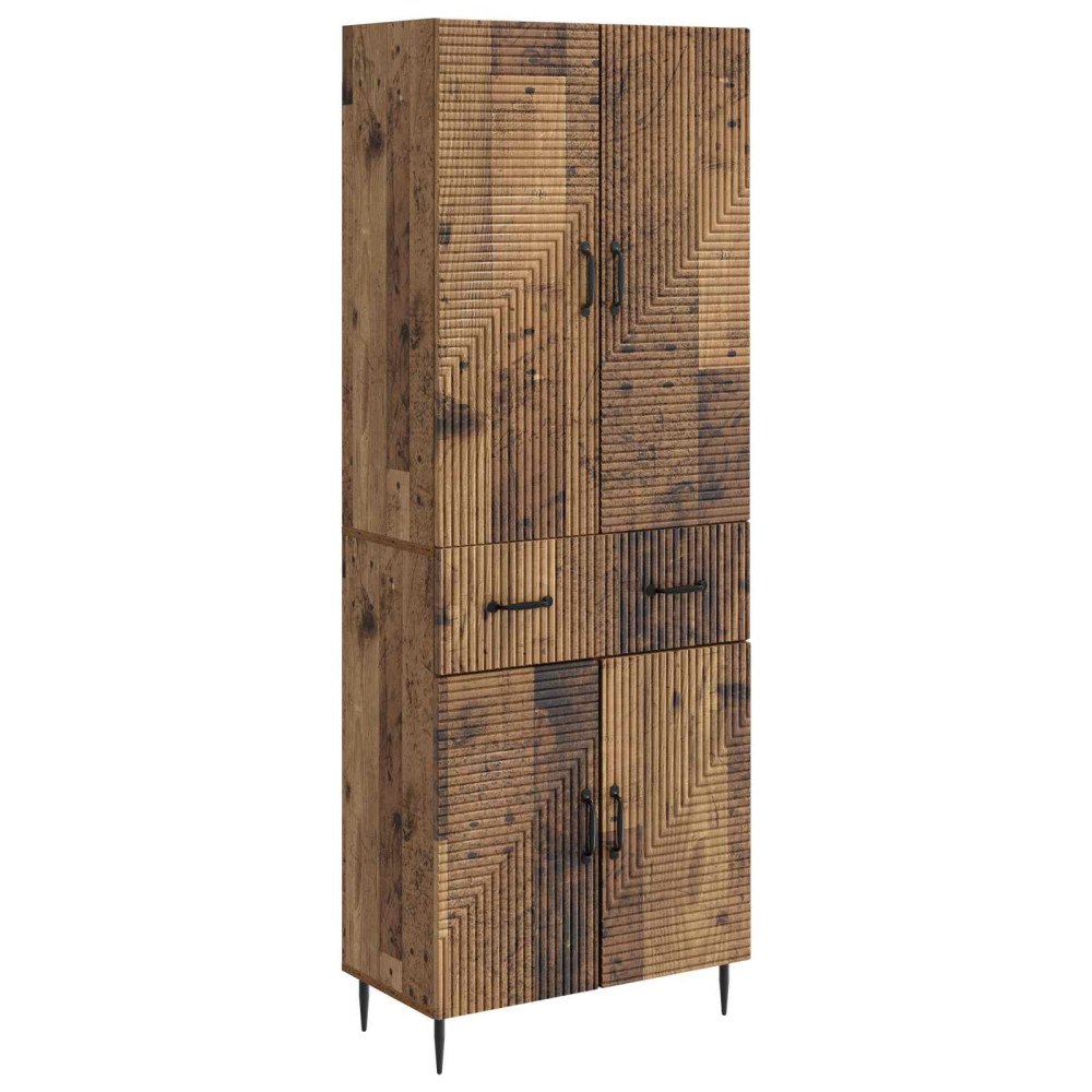 vidaXL Skåpset 2 pcs Gammalt trä 66 x 34,5 x 89,5 cm Konstruerat trä