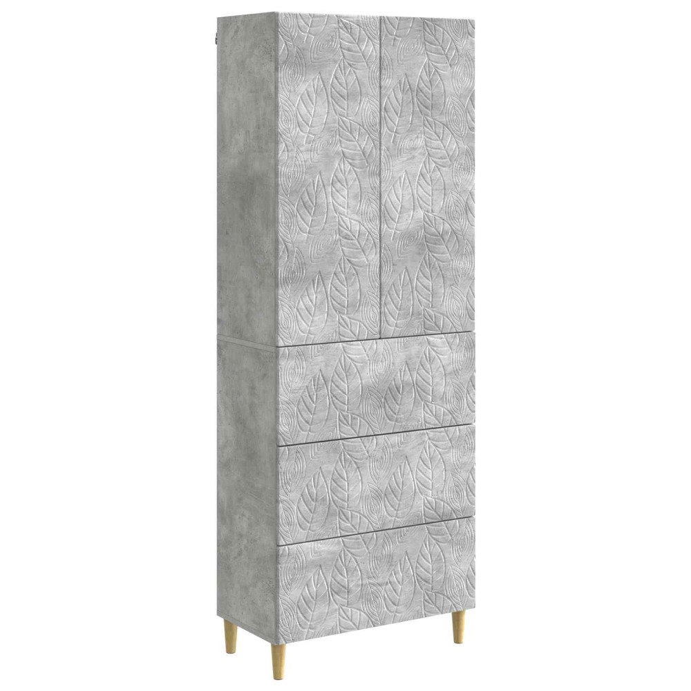 vidaXL Skåpset 2 pcs Betonggrå 66 x 34,5 x 90 cm Konstruerat trä