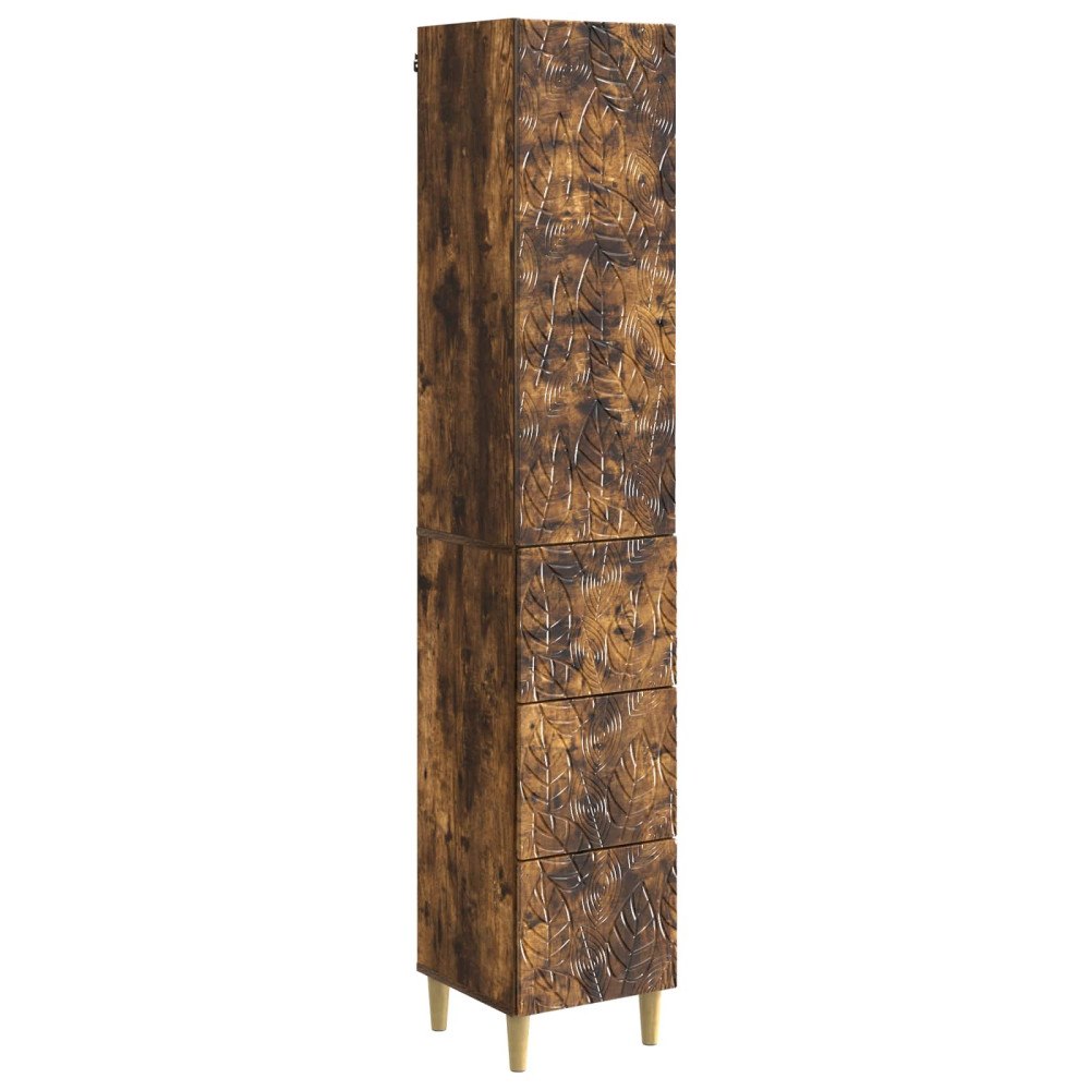 vidaXL Skåpset 2 pcs Rökt ek 33 x 34,5 x 90 cm Konstruerat trä