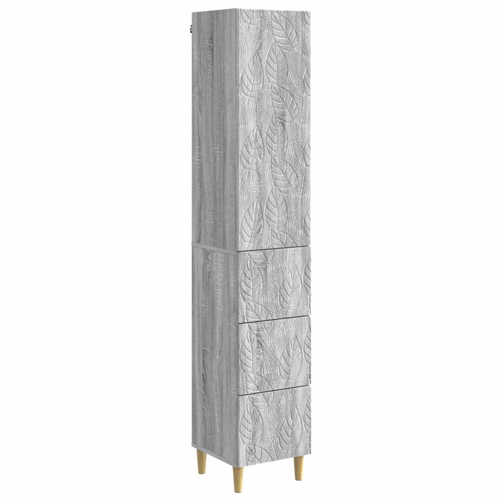 vidaXL Skåpset 2 pcs Grå Sonoma 33 x 34,5 x 90 cm Konstruerat trä
