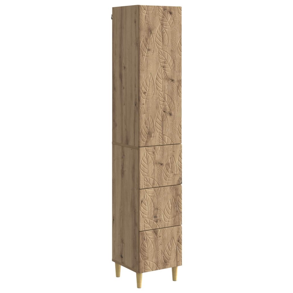 vidaXL Skåpset 2 pcs Artisan-ek 33 x 34,5 x 90 cm Konstruerat trä
