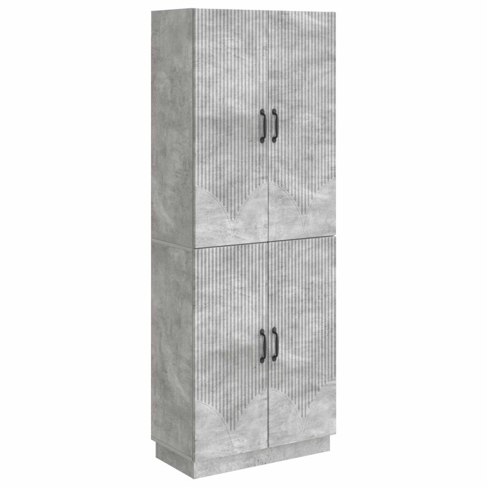 vidaXL Skåpset 2 pcs Betonggrå Konstruerat trä