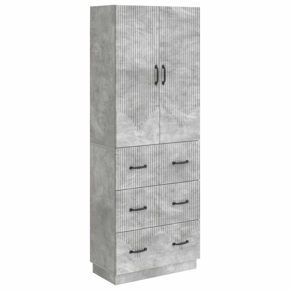 vidaXL Skåpset 2 pcs Betonggrå 66 x 34,5 x 87 cm Konstruerat trä