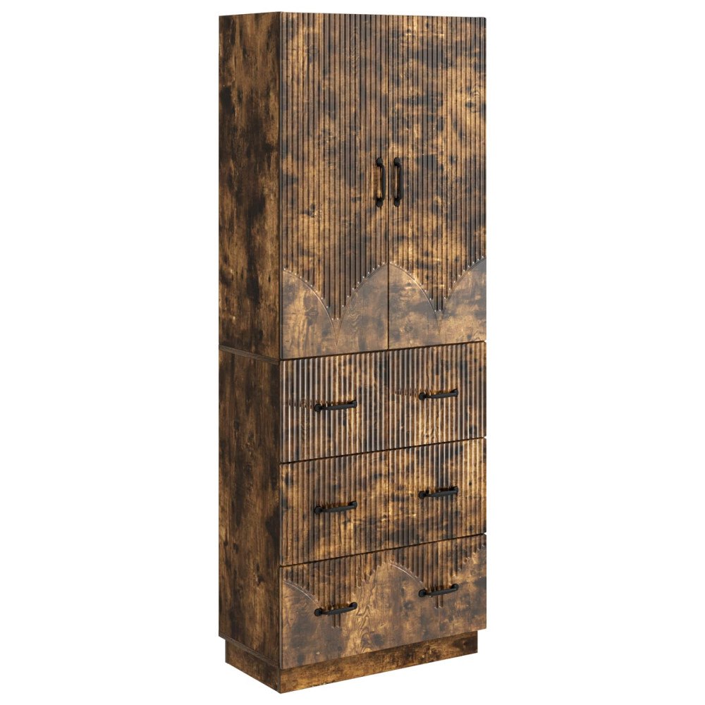 vidaXL Skåpset 2 pcs Rökt ek 66 x 34,5 x 87 cm Konstruerat trä