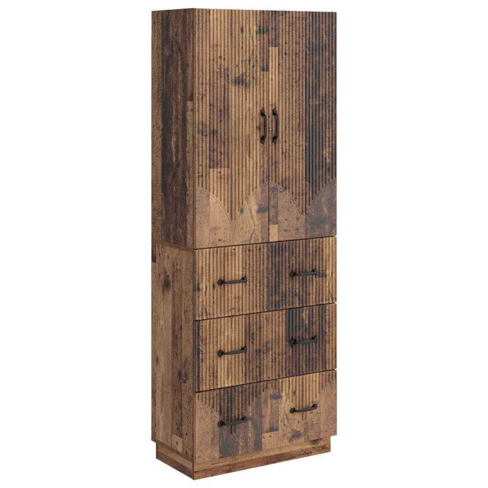 vidaXL Skåpset 2 pcs Gammalt trä 66 x 34,5 x 87 cm Konstruerat trä