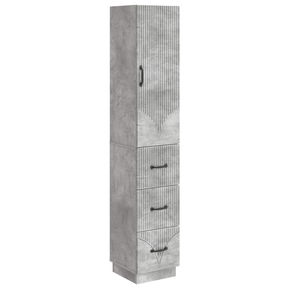 vidaXL Skåpset 2 pcs Betonggrå 33 x 34,5 x 87 cm Konstruerat trä