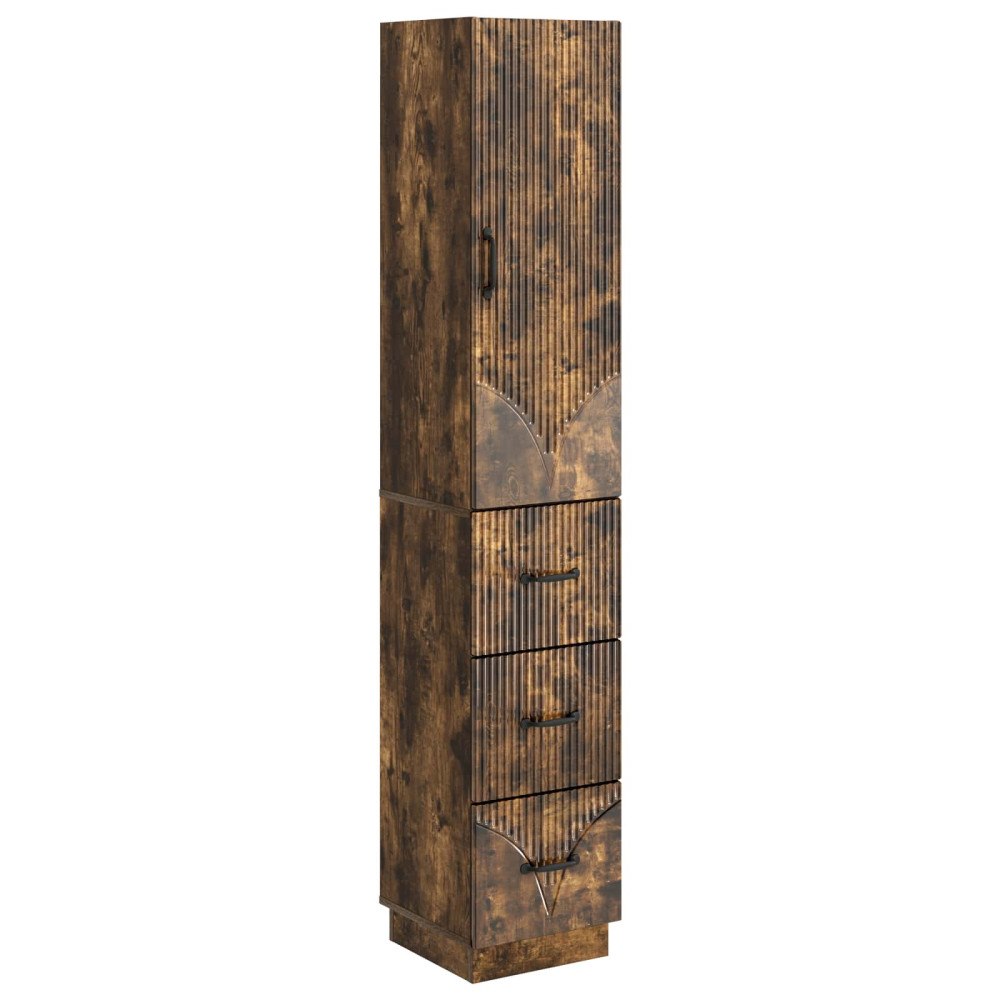 vidaXL Skåpset 2 pcs Rökt ek 33 x 34,5 x 87 cm Konstruerat trä