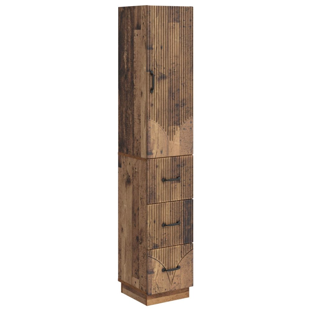 vidaXL Skåpset 2 pcs Gammalt trä 33 x 34,5 x 87 cm Konstruerat trä