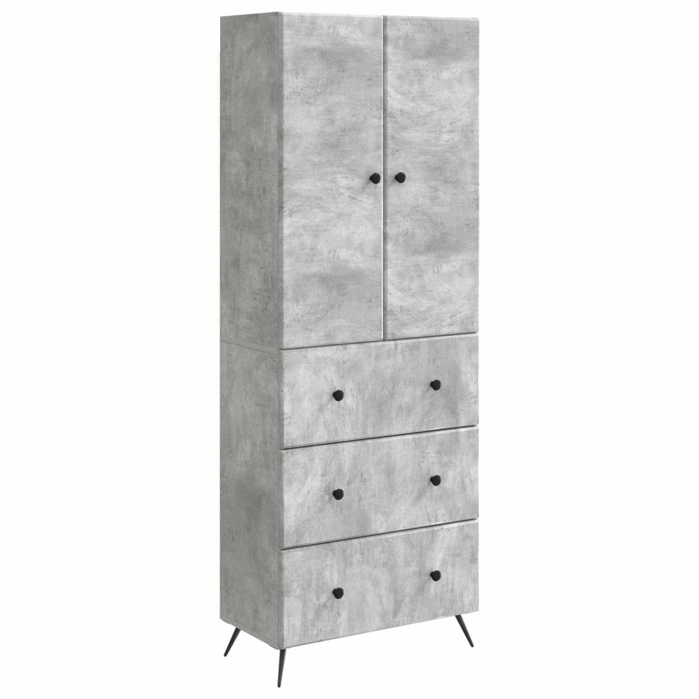 vidaXL Skåpset 2 pcs Betonggrå 66 x 34,5 x 90 cm Konstruerat trä