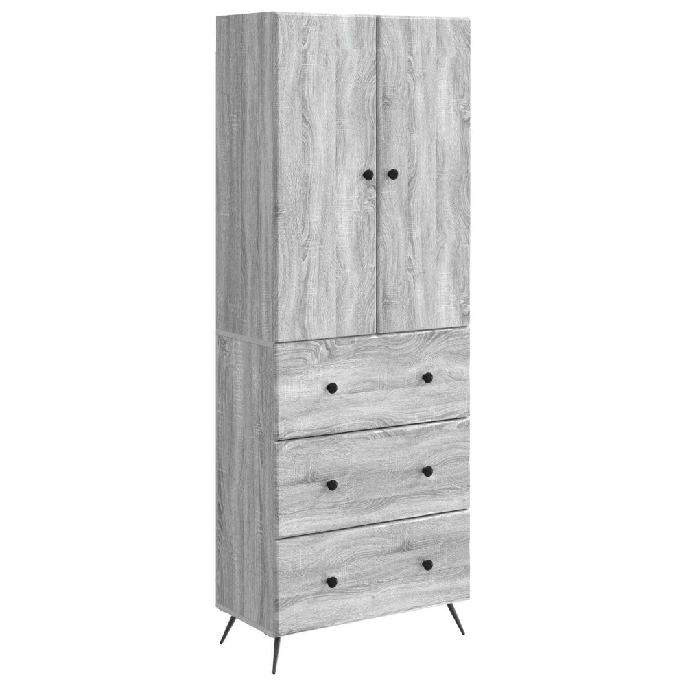 vidaXL Skåpset 2 pcs Grå Sonoma 66 x 34,5 x 90 cm Konstruerat trä