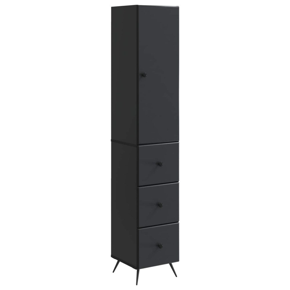vidaXL Skåpset 2 pcs Svart 34,5 x 34,5 x 90 cm Konstruerat trä