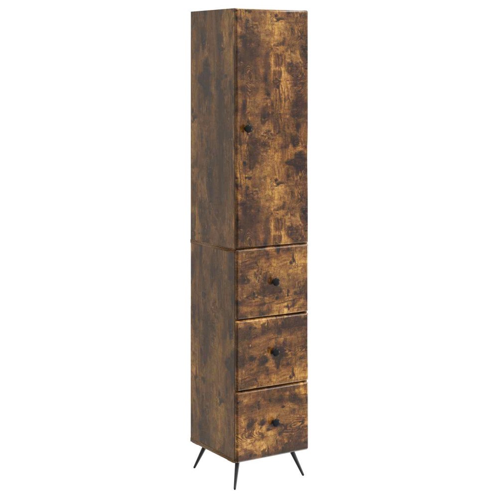 vidaXL Skåpset 2 pcs Rökt ek 34,5 x 34,5 x 90 cm Konstruerat trä