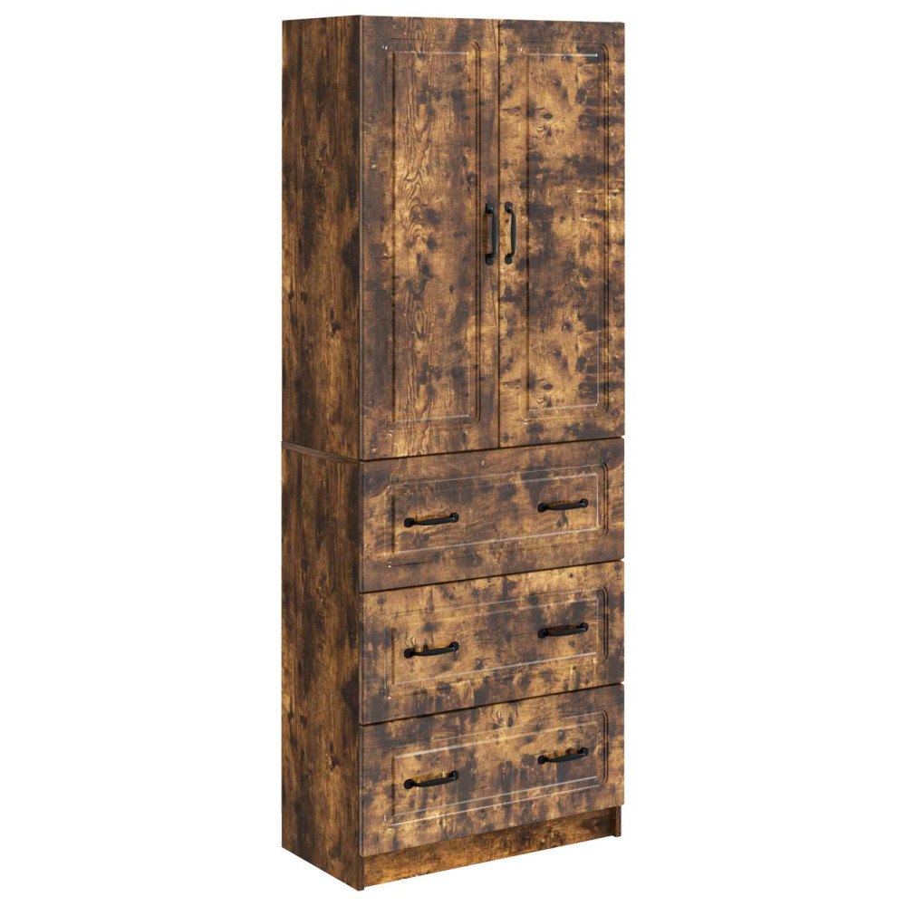 vidaXL Skåpset 2 pcs Rökt ek 66 x 34,5 x 87 cm Konstruerat trä
