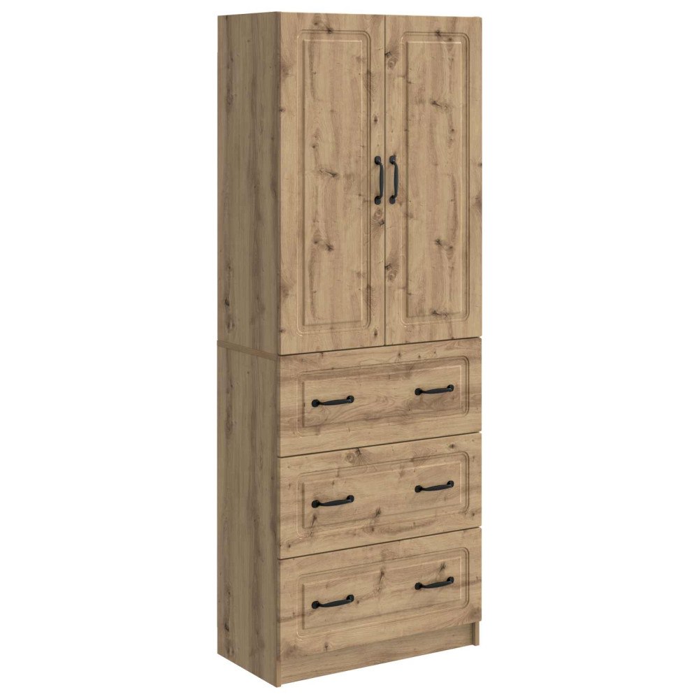 vidaXL Skåpset 2 pcs Artisan-ek 66 x 34,5 x 87 cm Konstruerat trä