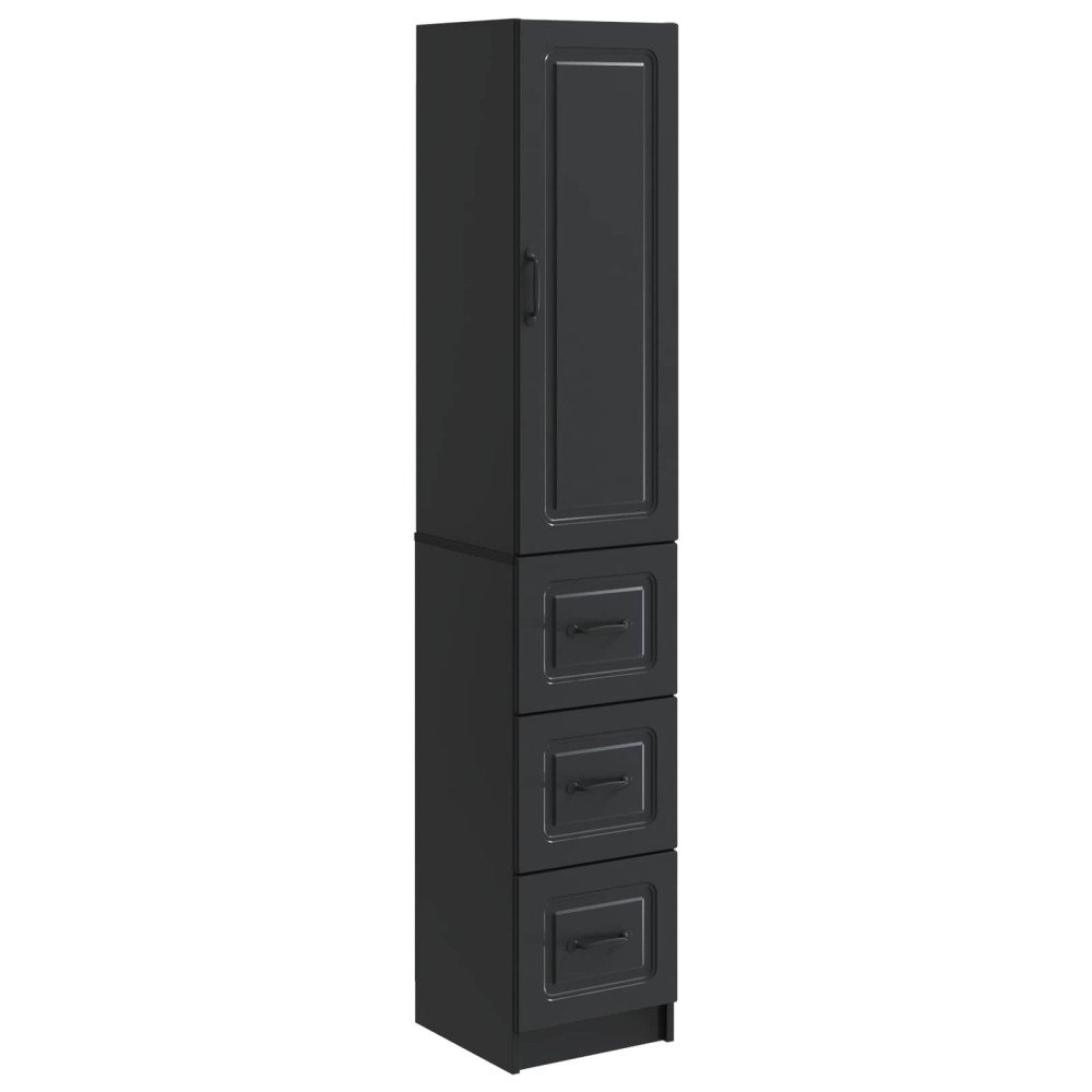 vidaXL Skåpset 2 pcs Svart 33 x 34,5 x 87 cm Konstruerat trä