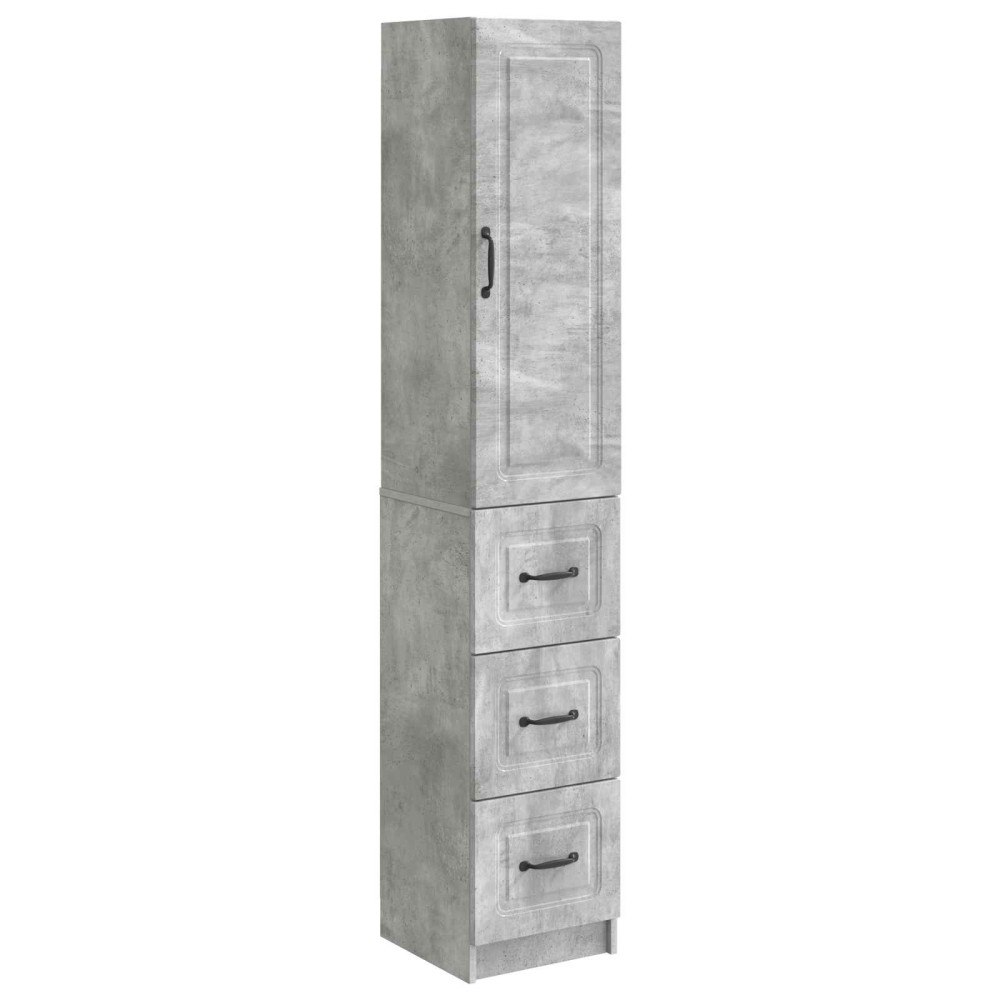 vidaXL Skåpset 2 pcs Betonggrå 33 x 34,5 x 87 cm Konstruerat trä