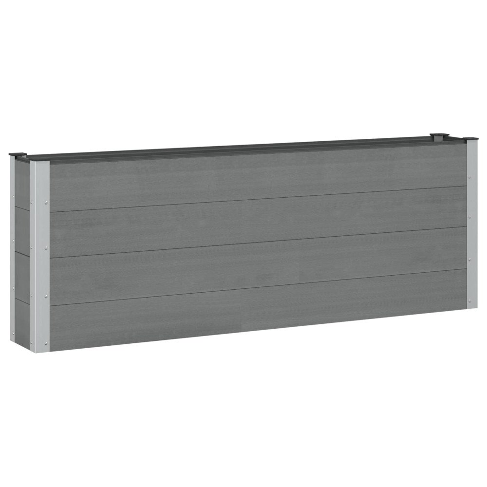 vidaXL Upphöjd odlingslåda Svart 200 x 30 x 72 cm WPC och aluminium