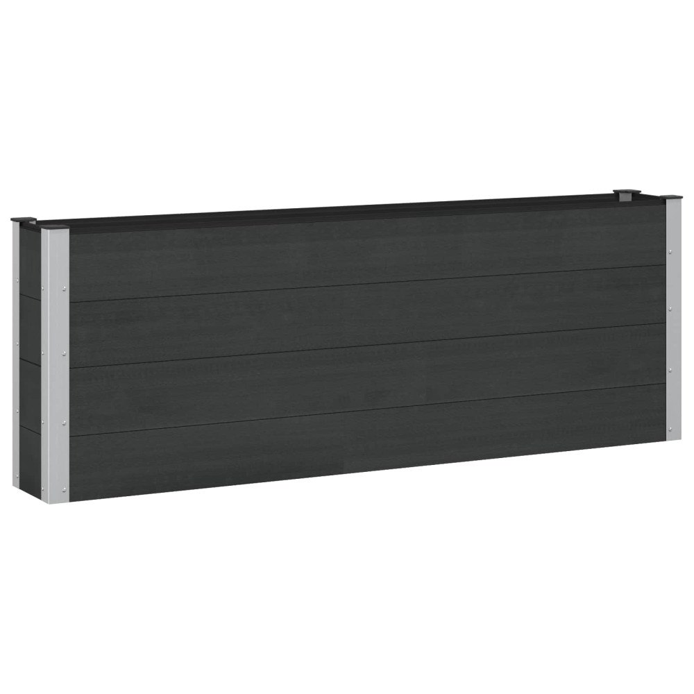 vidaXL Upphöjd odlingslåda Svart 200 x 30 x 72 cm WPC och aluminium