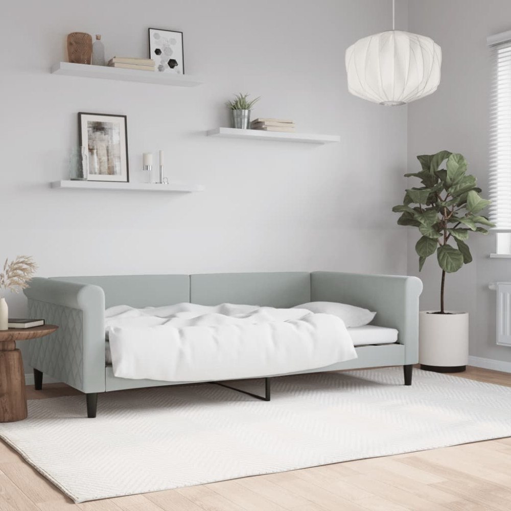 vidaXL Dagbädd ljusgrå 100x190 cm sammet