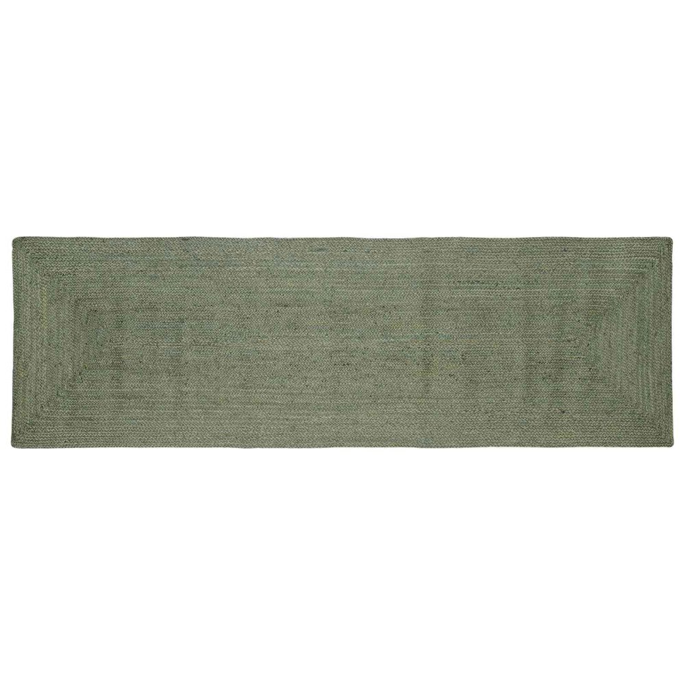 vidaXL Områdesmattor Rektangulär Olivgrön 80 x 250 cm Jute