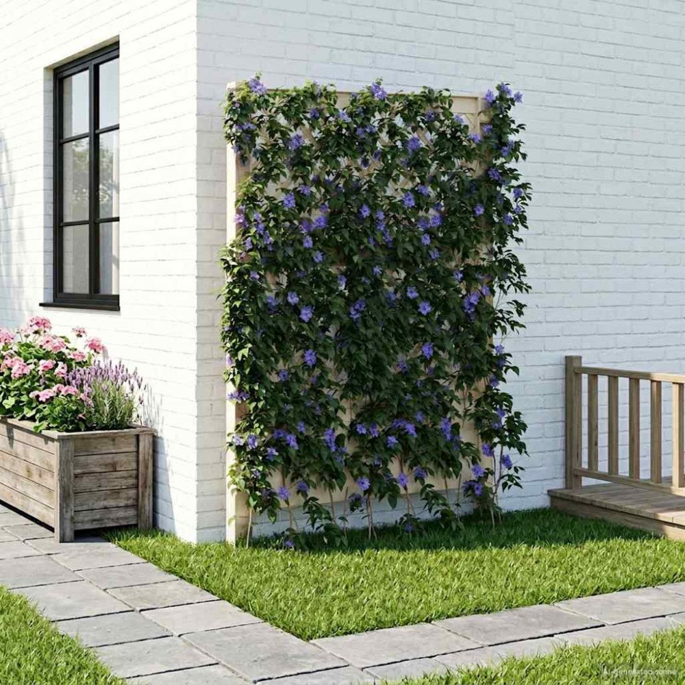 vidaXL Trellis med spik Vit 99 x 6 x 165 cm PP