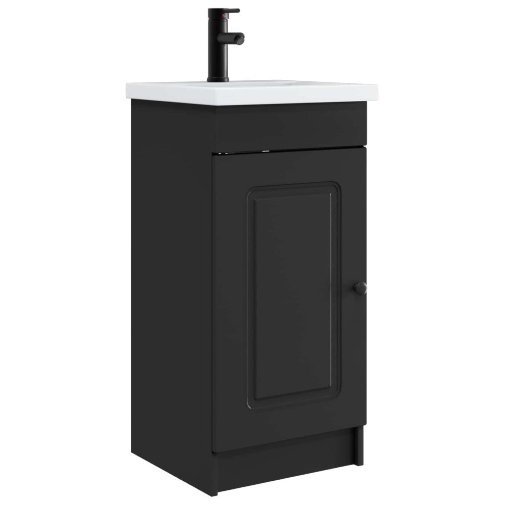 vidaXL Badrumsspegel med handfat Svart 42 x 40 x 84,5 cm