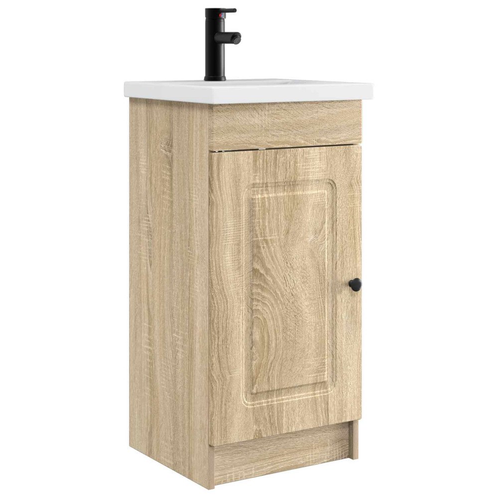 vidaXL Badrumsspegel med handfat Sonoma-ek 42 x 40 x 84,5 cm