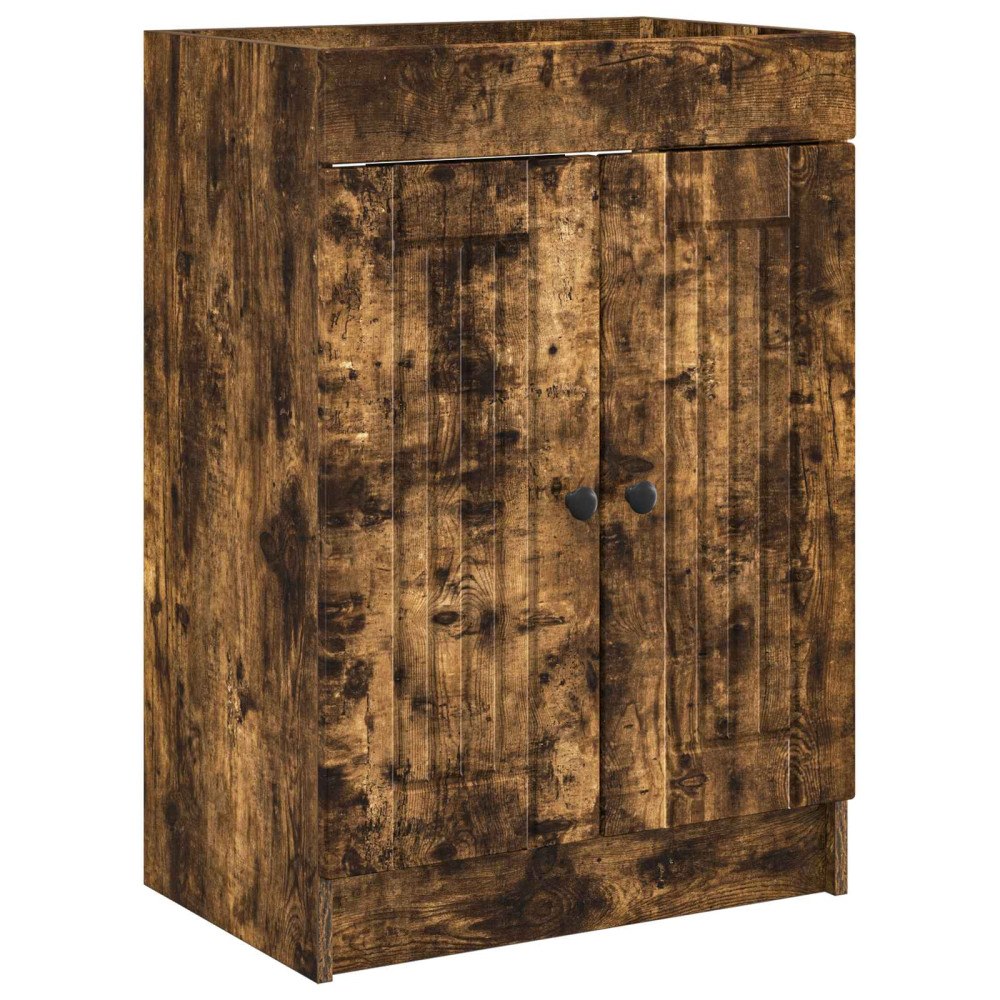 vidaXL Badrumsskåp under handfat Rökt ek 56 x 37,5 x 81 cm
