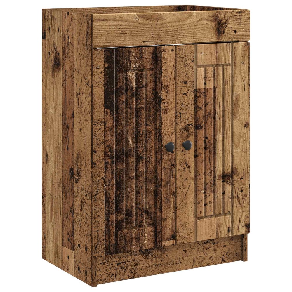 vidaXL Badrumsskåp under handfat Gammalt trä 78,5 x 37,5 x 81 cm