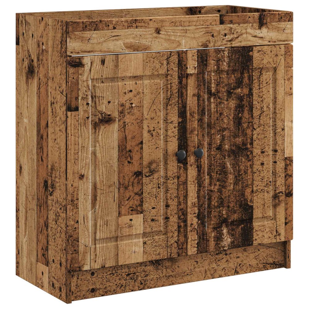 vidaXL Badrumsskåp under handfat Gammalt trä 56 x 37,5 x 81 cm