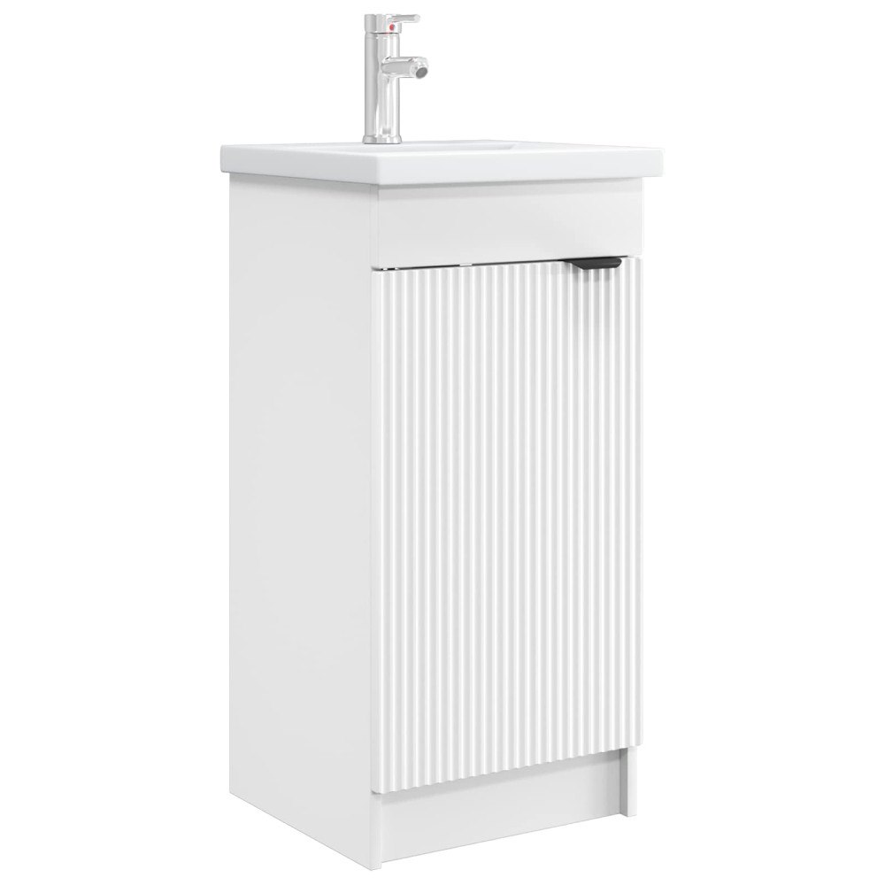 vidaXL Badrumsspegel med handfat Vit 42 x 40 x 84,5 cm Konstruerat trä