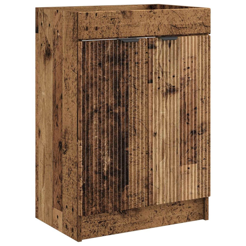 vidaXL Badrumsskåp under handfat Gammalt trä 56 x 37,5 x 81 cm