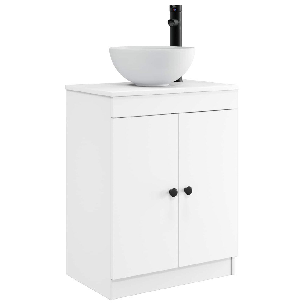 vidaXL Badrumsspegel med handfat Vit 54 x 35 x 83 cm Konstruerat trä