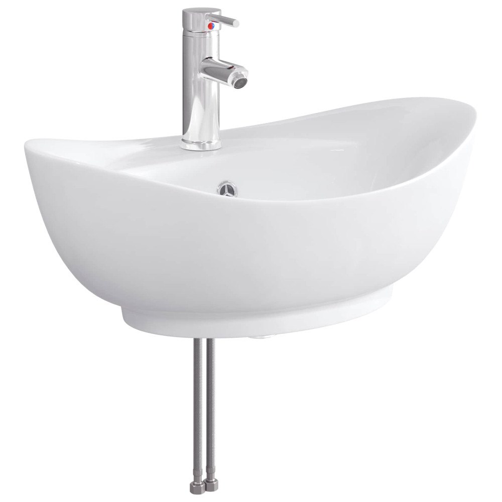 vidaXL Tvättställ för badrum Krom 59 x 35 x 21 cm Metall
