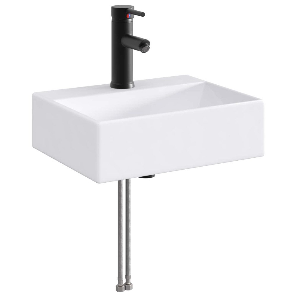 vidaXL Tvättställ för badrum Matte Svart 39 x 30,5 x 12,5 cm Metall