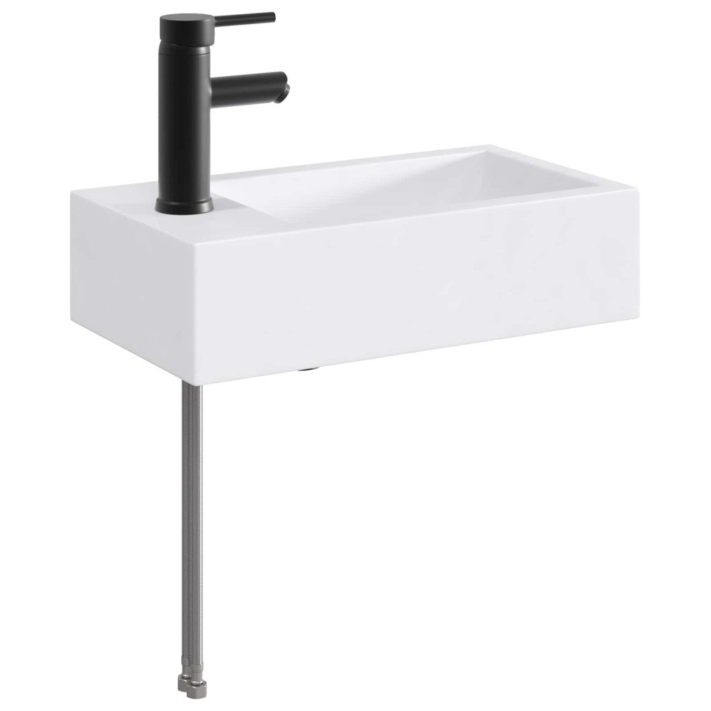 vidaXL Tvättställ för badrum Matte Svart 45,5 x 25,5 x 13 cm Metall