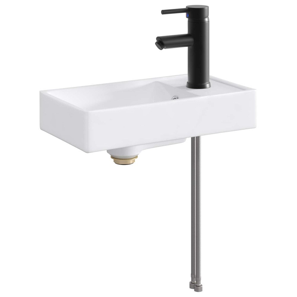 vidaXL Tvättställ för badrum Matte Svart 40,5 x 22,5 x 11,5 cm Metall